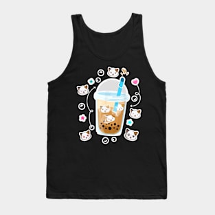 Cat Boba Ea Bubble Ea Anime Kawaii Neko Funny Cat Boba Ea Tank Top